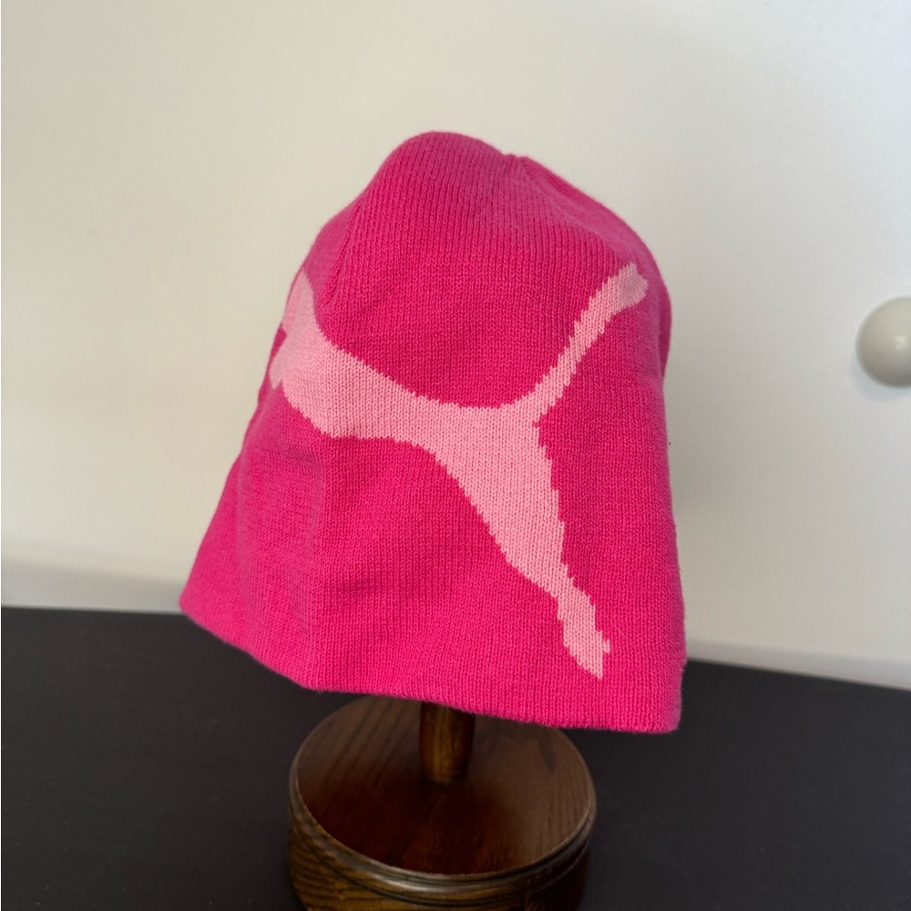 Puma Knit Logo Hat Pink